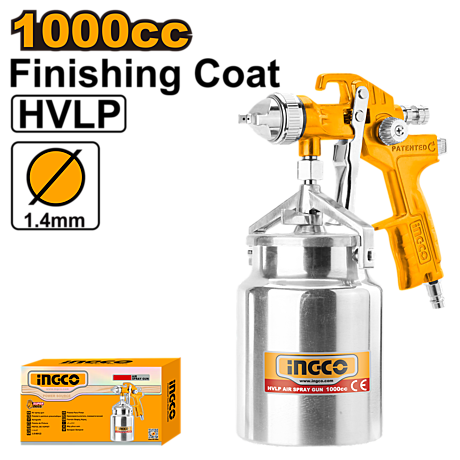 Краскопульт пневматический INGCO ASG2101 1000 мл 1,4 мм 695786