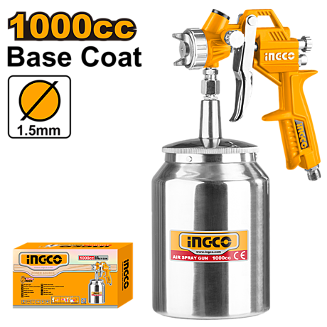 Краскопульт пневматический INGCO ASG3101 1000 мл 1,5 мм 695785