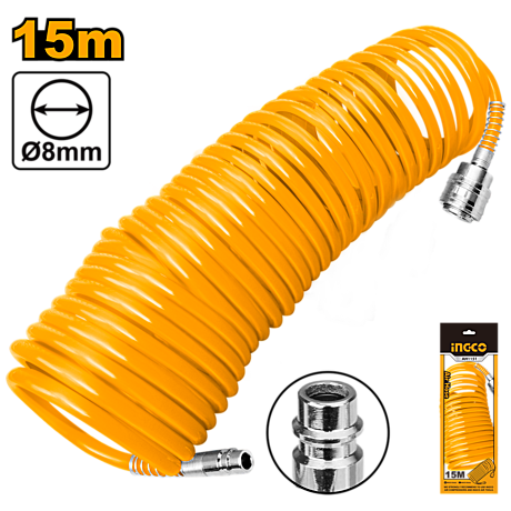 Шланг для компрессора спиральный INGCO AH1151 15 м 695762