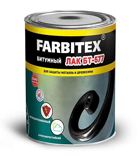Лак Битумный БТ-577 0,4кг Farbitex	