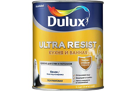 Краска Dulux Ultra Resist Кухня и ванна, мат., 2,5 л  BW
