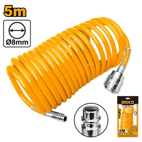 Шланг для компрессора спиральный INGCO AH1051 5 м 695788