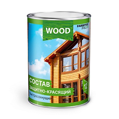 Защитно-красящий состав быстросох. БЕЛЫЙ (9л) FARBITEX PROFI WOOD 