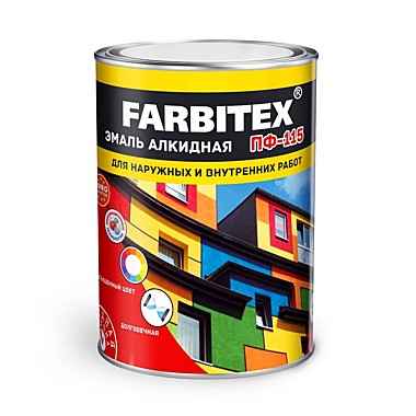 Эмаль ПФ-115 красная 20кг Farbitex 4300003567