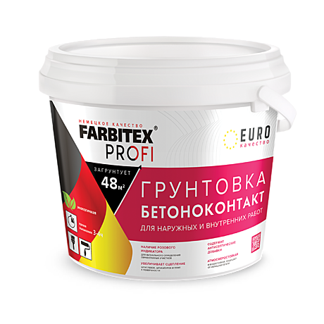 Грунтовка акриловая бетоноконтакт 1,4кг Farbitex 511878