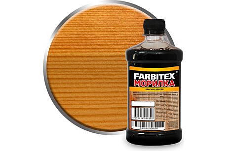 Морилка деревозащитная водная красное дерево Farbitex, 0.5л