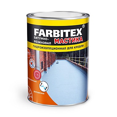 Мастика битумно-резиновая Farbitex кровля, 2кг