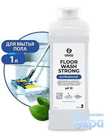 Очиститель полов Floor Wash Strong 1л (канистра) обезжириватель от органич.зарязн GraSS  084-042