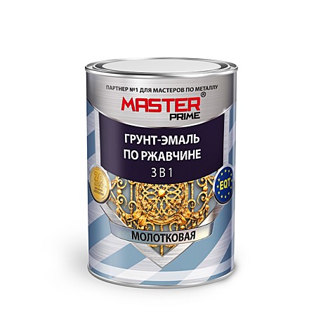 Грунт-эмаль по ржавчине 3в1 FARBITEX Master коричневый мол.эф 0,9 кг 		
