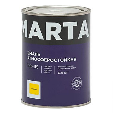 Эмаль MARTA ПФ-115 желтая, 0,9кг