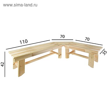 Лавка Угловая 110/70/70/35