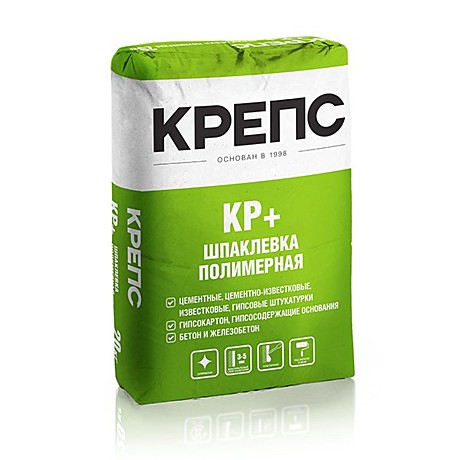 Шпаклевка Крепс КР плюс, белая, 20кг         *56