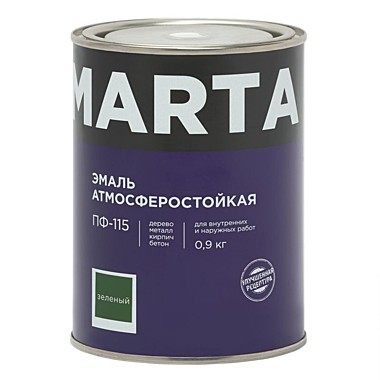 Эмаль MARTA ПФ-115 зеленая, 0,9кг