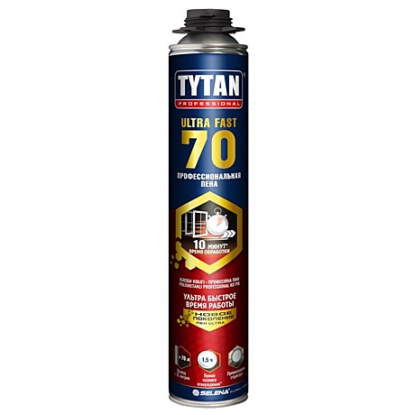Пена монтажная Tytan Professional ULTRA FAST 70 проф., 870 мл (66534)