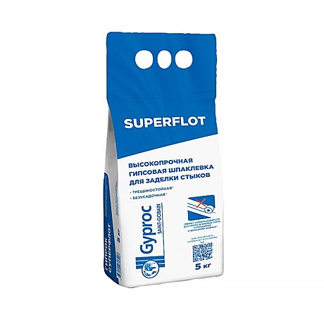 Шпаклевка гипсовая для заделки швов и стыков Gyproc Superflot, 5кг