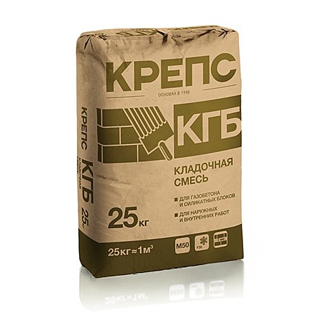 Клей для блоков из ячеистого бетона КРЕПС КГБ , 25кг       	*56	
