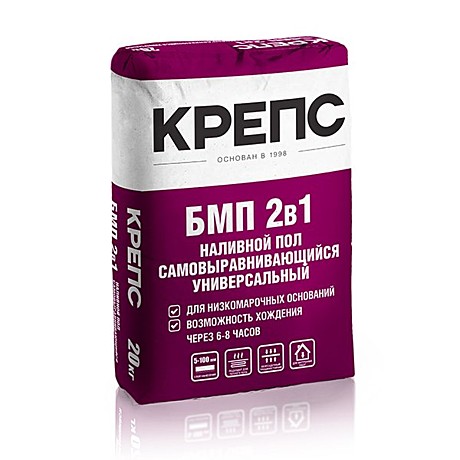 Ровнитель КРЕПС БМП, наливной самовыравнивающий 20кг     *56