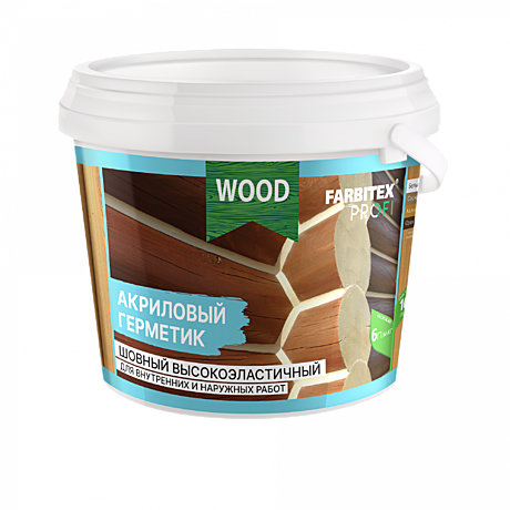 Герметик акриловый шовный высокоэластичный калужница (3кг) FARBITEX ПРОФИ WOOD