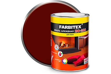 Эмаль ПФ-266 красно-коричневая (0,8кг) Farbitex 4300005988 369975