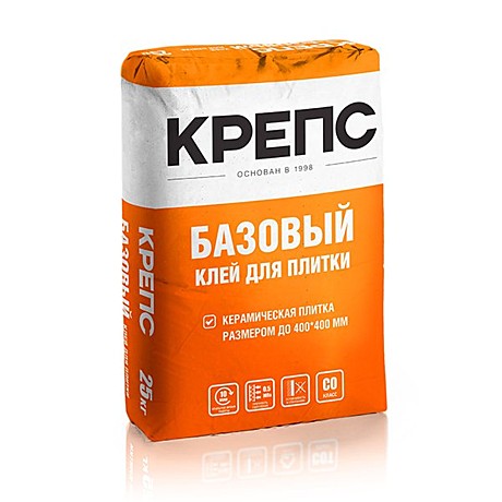 Клей для плитки Крепс Базовый, 25 кг		*56