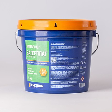 Гидроизоляция проникающая Ватерплаг для ликвидации течей,5кг 14581