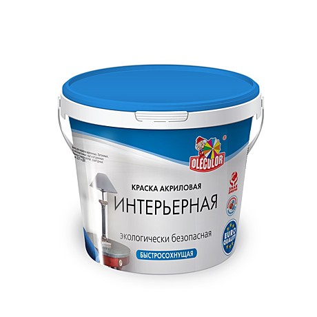 Краска Olecolor водно-дисперсионная интерьерная 3кг./1,88л
