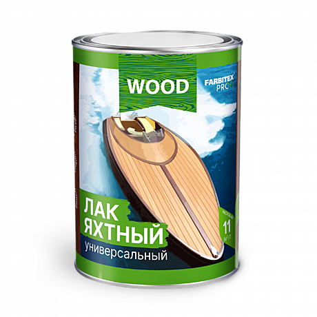 Лак яхтный уралкидный универсальный Farbitex Профи Wood, глянц 0,9л  (4300004752)