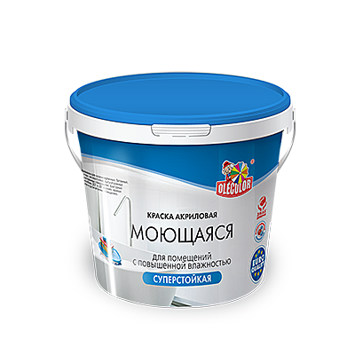 Краска Olecolor водо-дисперсионная моющаяся 1кг 