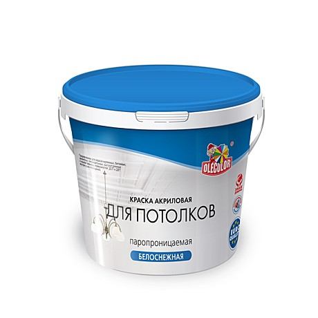Краска Olecolor водно-дисперсионная для потолков 7кг.